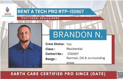 Rent a Tech Pro RTP-150607, Brandon N., Earth Care Rent a Tech