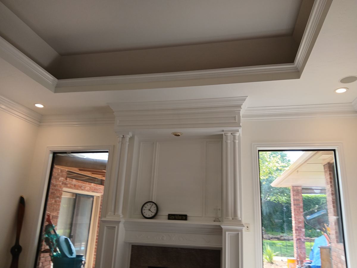 Project 7 final: tray ceiling and mantel